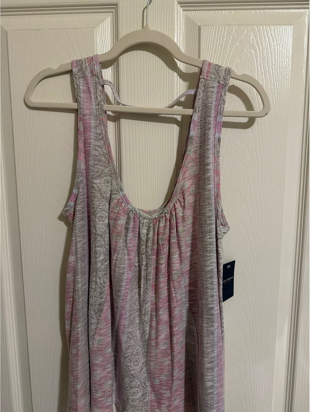 Lucky Brand Women's Sleeveless Tank Top Medium Pink and Gray Reversible